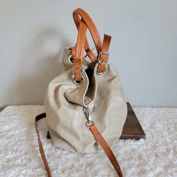 Borse in Pelle Genuine Leather Satchel Crossbody Purse in Cream - Picture 2 of 13